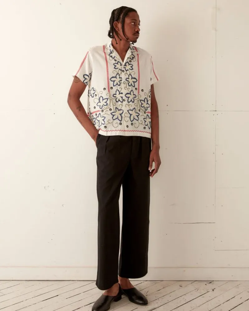 Shirts<BODE Cornflower Cross Stitch Short Sleeve Shirt