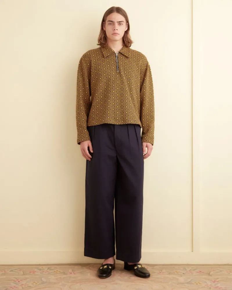 Knitwear<BODE Crescent Jacquard Quarter-Zip Gold