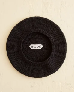 Accessories<BODE Crochet Beret - Black