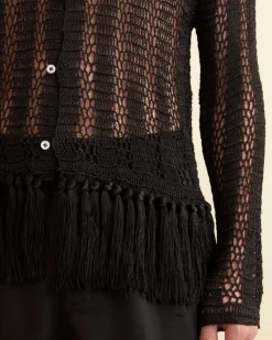 Shirts<BODE Crochet Fringe Shirt Black