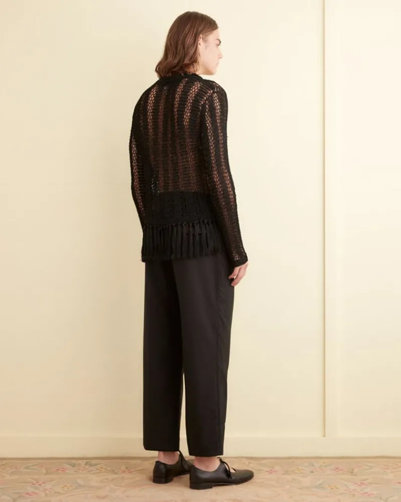 Shirts<BODE Crochet Fringe Shirt Black