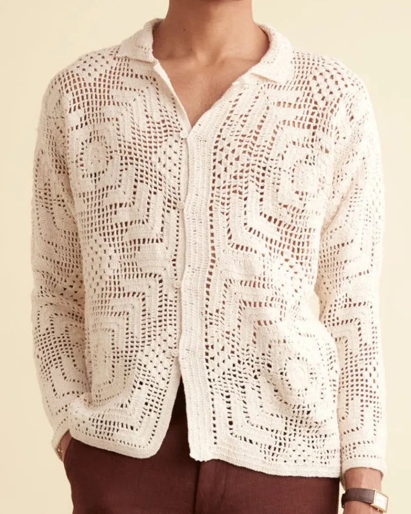 Shirts<BODE Crochet Shirt Cream