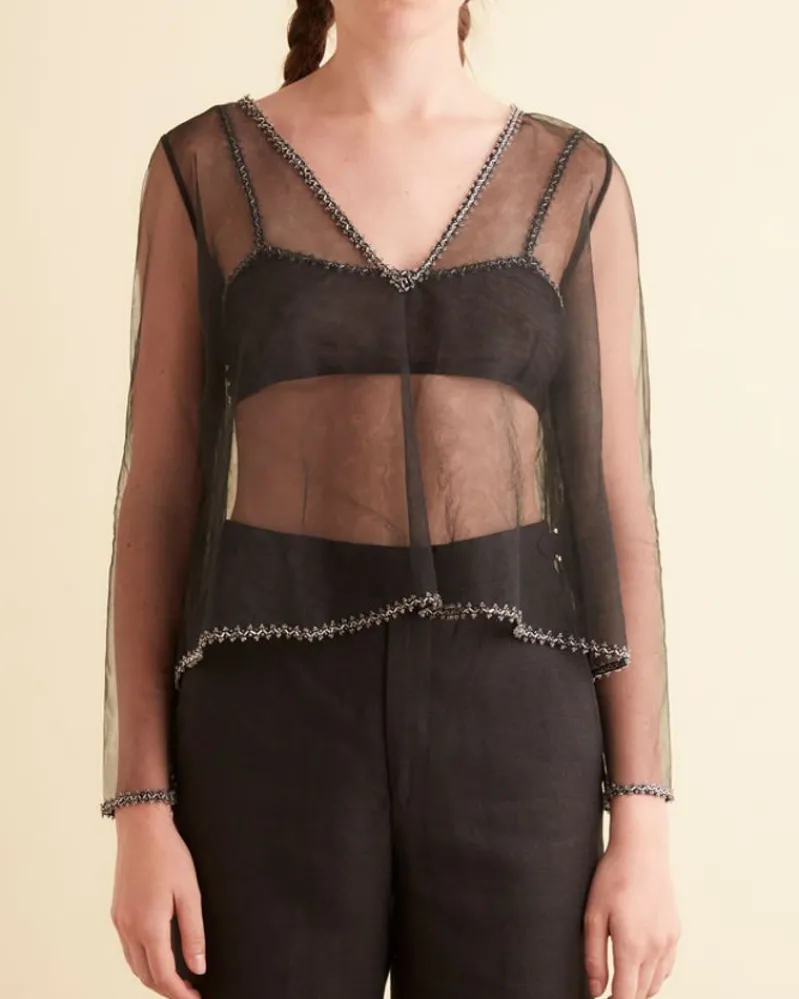 Tops<BODE Deco Bead Odrira Top Black