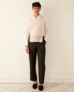 Knitwear<BODE Delicate Stripe Crochet Dickie Pink