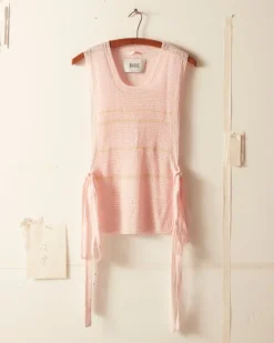 Knitwear<BODE Delicate Stripe Crochet Dickie Pink