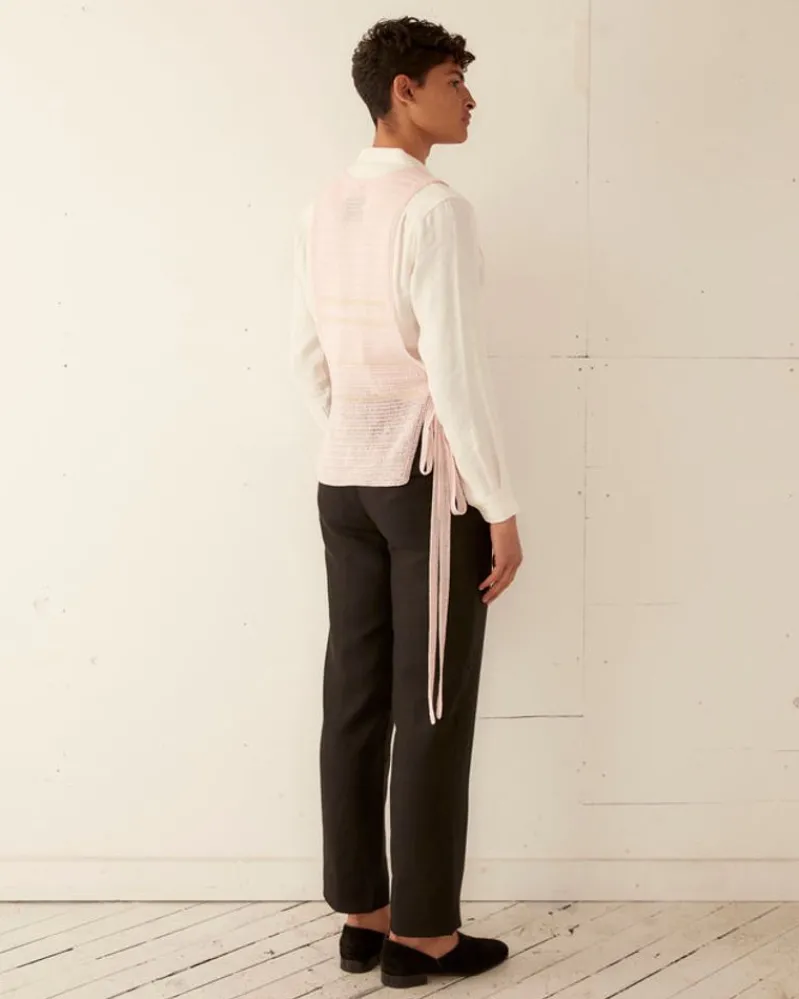 Knitwear<BODE Delicate Stripe Crochet Dickie Pink