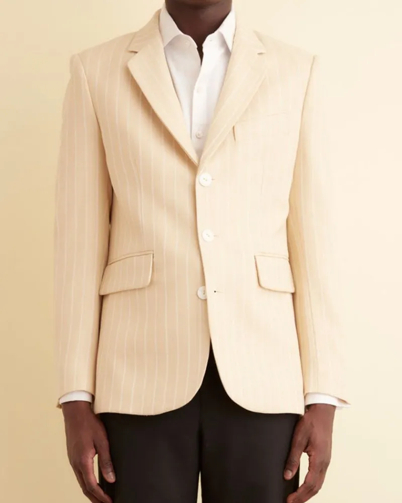 Outerwear<BODE Dennis Stripe Suit Jacket White
