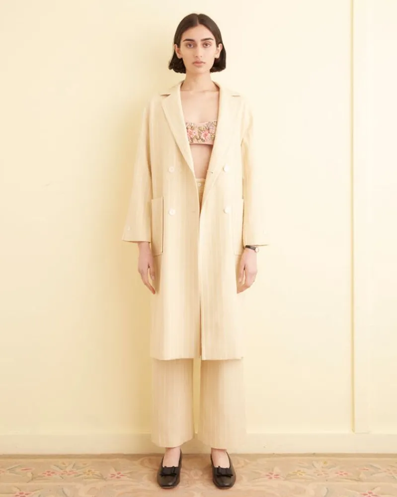 Outerwear<BODE Dennis Stripe Worcester Coat White