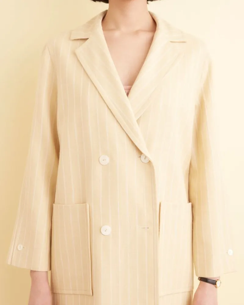 Outerwear<BODE Dennis Stripe Worcester Coat White