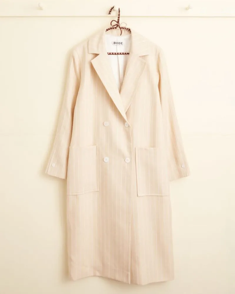Outerwear<BODE Dennis Stripe Worcester Coat White
