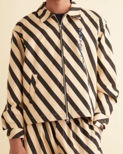 Outerwear<BODE Domino Stripe Jacket Ecru/Black