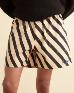 Shorts<BODE Domino Stripe Shorts Ecru/Black