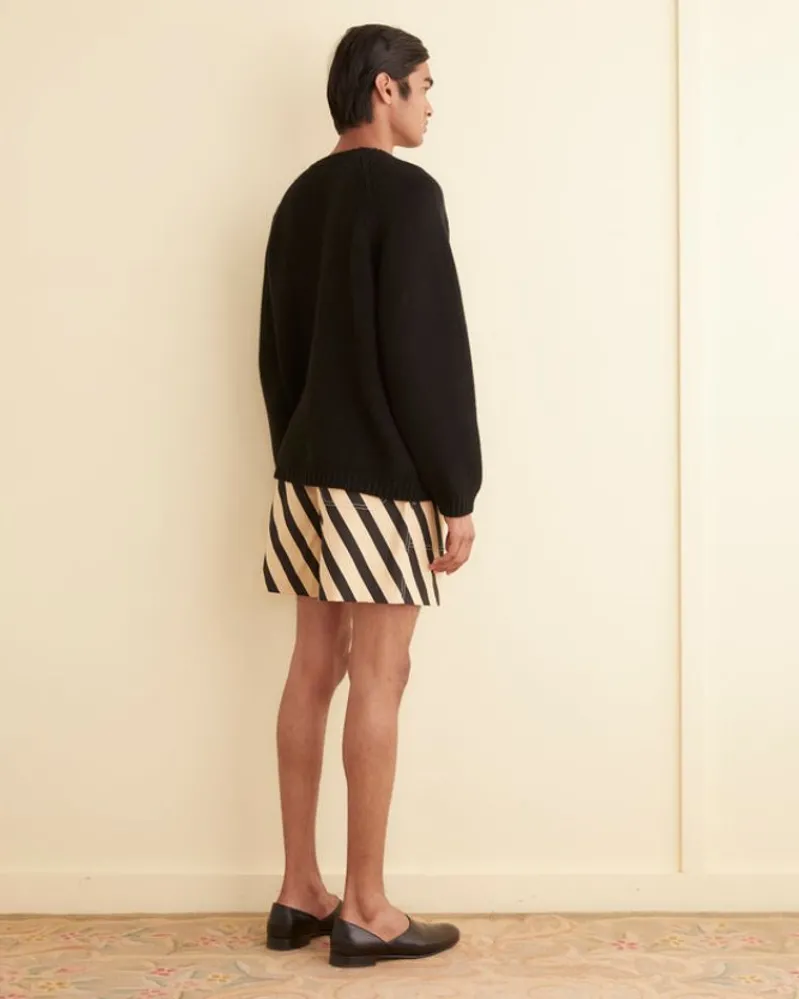 Shorts<BODE Domino Stripe Shorts Ecru/Black