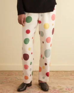 Trousers & Pants<BODE Dotted Applique Trousers Cream/Multi