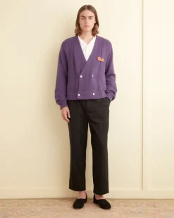 Knitwear<BODE Double-Breasted Cardigan Eggplant