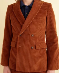 Suiting<BODE Double-Breasted Corduroy Jacket Tobacco