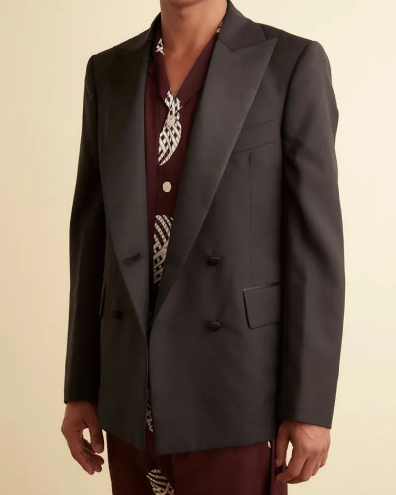 Suiting<BODE Double-Breasted Tuxedo Jacket Black