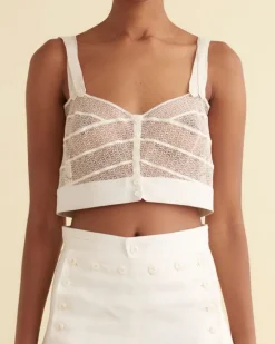 Tops<BODE Duet Lace Tank White