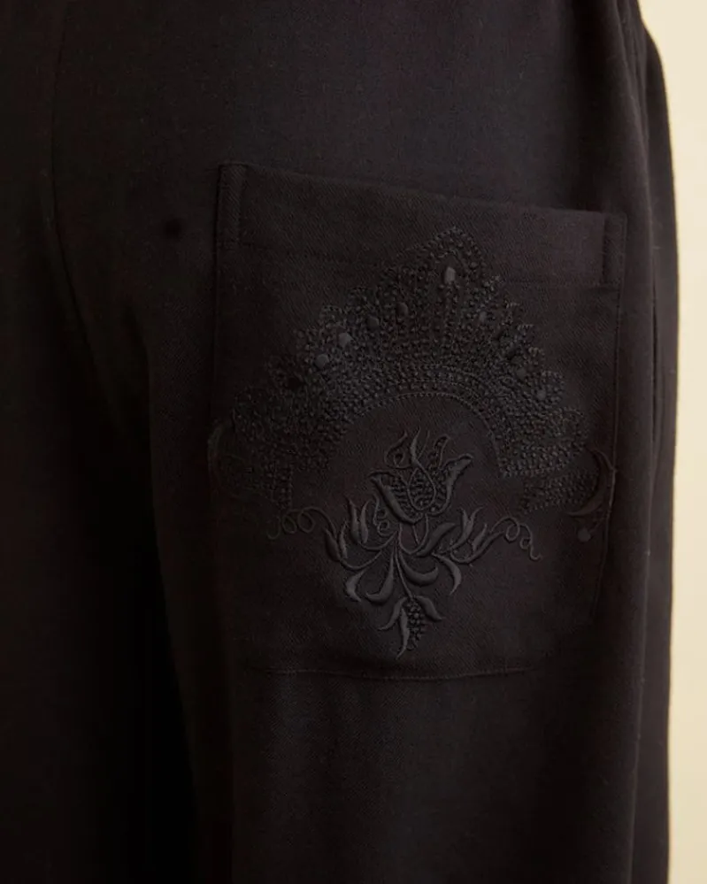 Trousers & Pants<BODE Dumas Pajama Pants Black