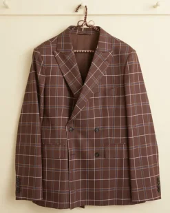 Outerwear<BODE Dunham Plaid Double-Breasted Suit Jacket Brown/Multi