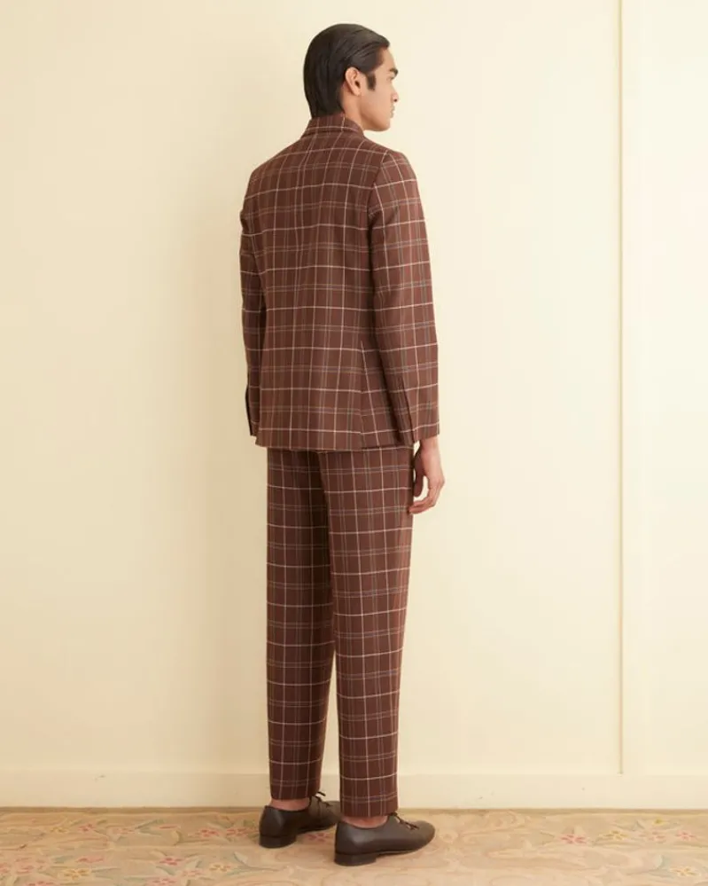 Suiting<BODE Dunham Plaid Double-Breasted Suit Jacket Brown/Multi