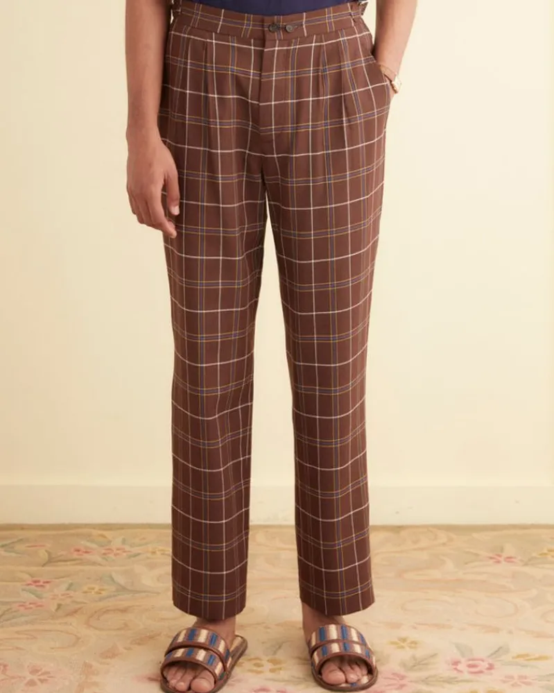 Trousers & Pants<BODE Dunham Plaid Trousers Brown/Multi