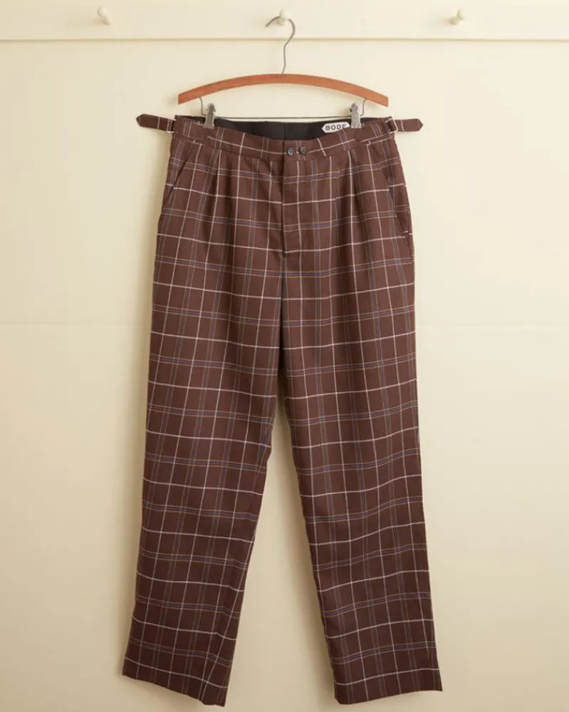 Trousers & Pants<BODE Dunham Plaid Trousers Brown/Multi