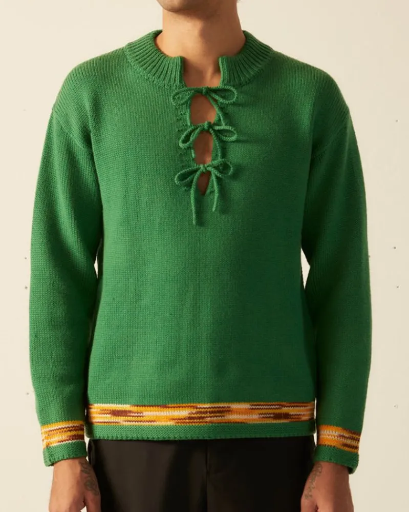 Knitwear<BODE Edge Trim Pullover - Green