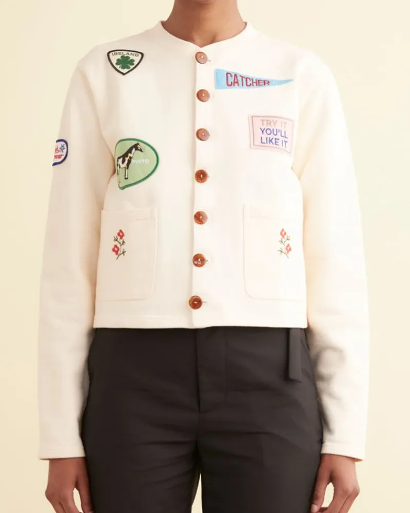 Outerwear<BODE Emblem Patch Cardigan Ecru
