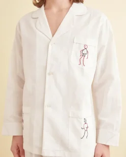 Shirts<BODE Embroidered Blackjack Pajama Shirt White