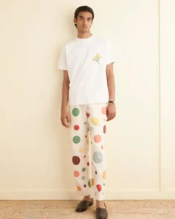 Cut & Sew<BODE Embroidered Bouquet Pocket Tee Cream