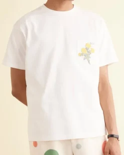Cut & Sew<BODE Embroidered Bouquet Pocket Tee Cream