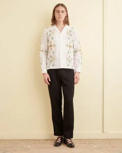 Shirts<BODE Embroidered Buttercup Long Sleeve Shirt White