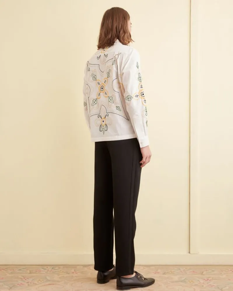 Shirts<BODE Embroidered Buttercup Long Sleeve Shirt White
