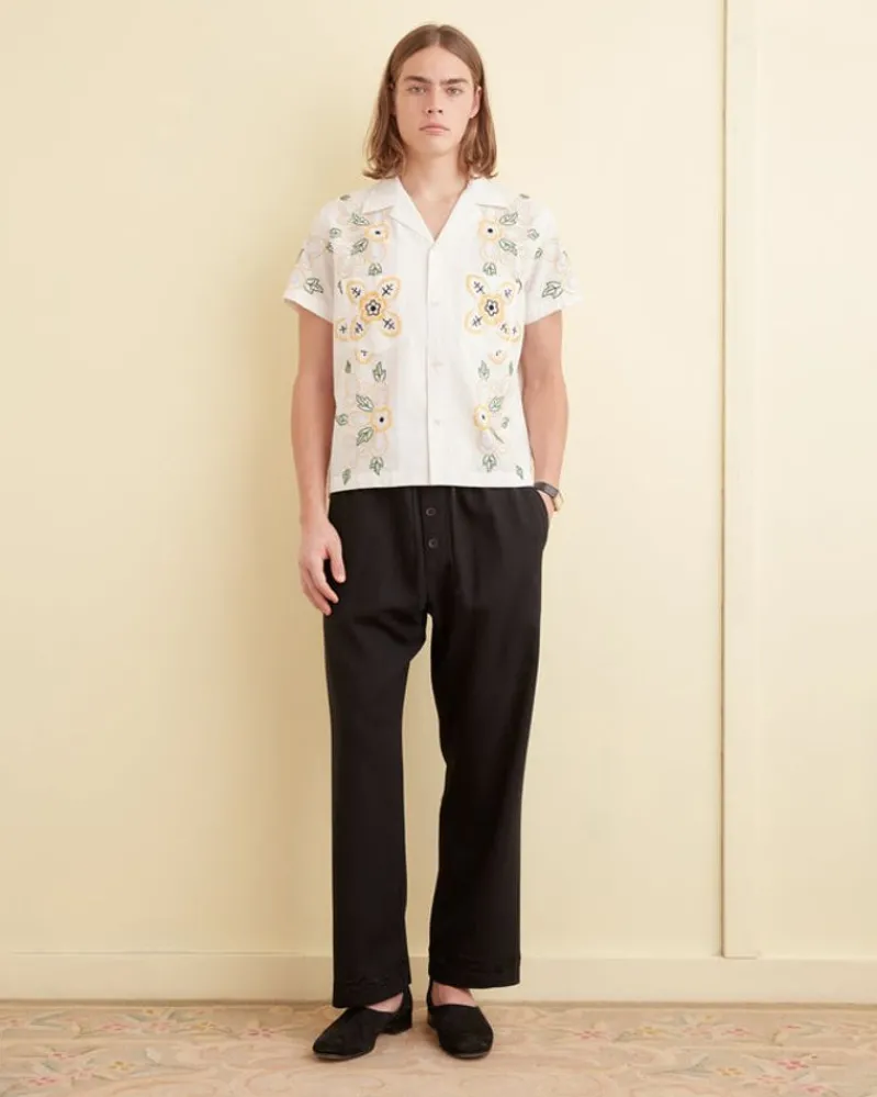 Shirts<BODE Embroidered Buttercup Short Sleeve Shirt White