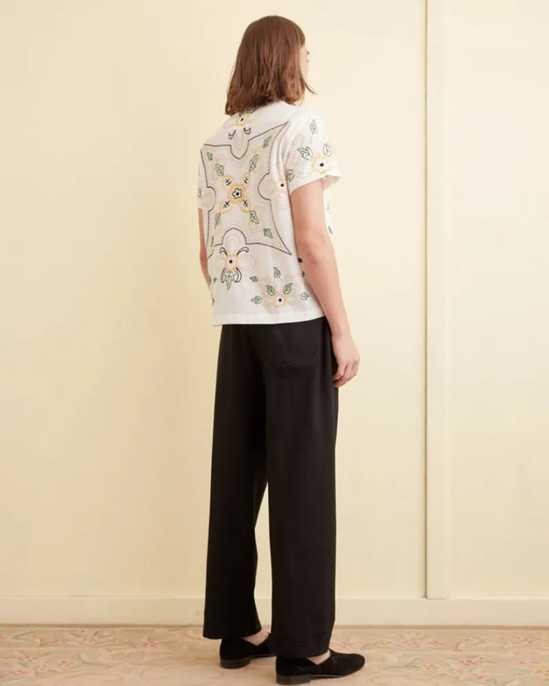 Shirts<BODE Embroidered Buttercup Short Sleeve Shirt White