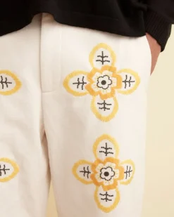 Trousers & Pants<BODE Embroidered Buttercup Trousers Ecru