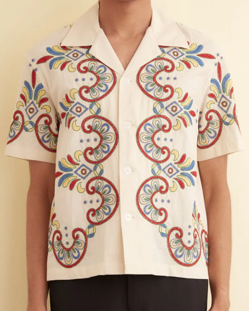 Shirts<BODE Embroidered Carnival Short Sleeve Shirt