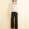 Tops<BODE Embroidered Georgette Top Cream