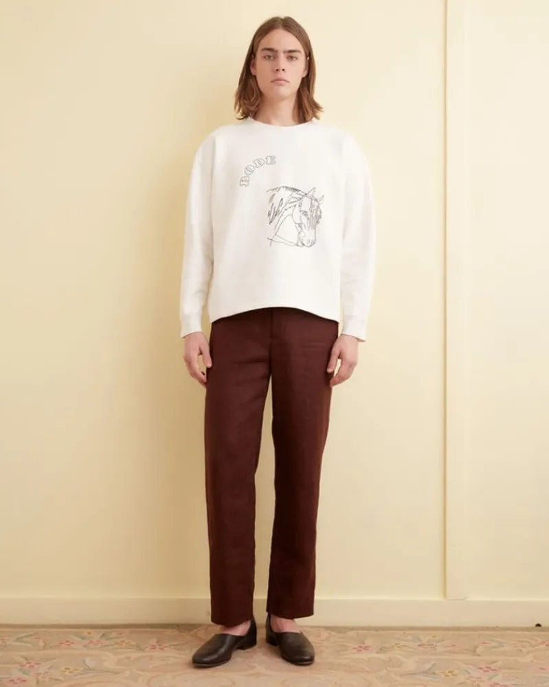 Cut & Sew<BODE Embroidered Pony Crewneck Cream