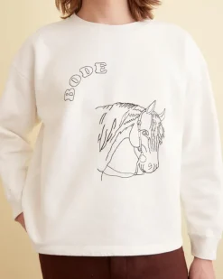 Cut & Sew<BODE Embroidered Pony Crewneck Cream