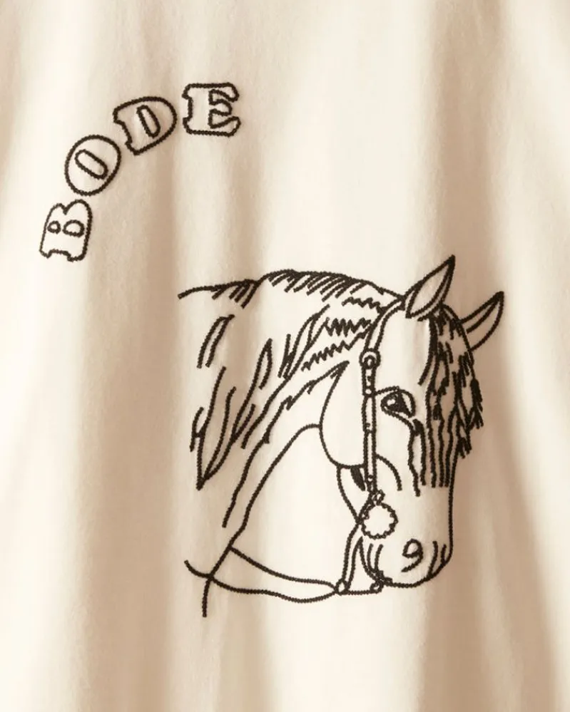 Cut & Sew<BODE Embroidered Pony Tee Cream