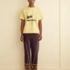 Trousers & Pants<BODE Embroidered Scrollwork Trousers Purple