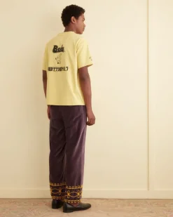 Trousers & Pants<BODE Embroidered Scrollwork Trousers Purple