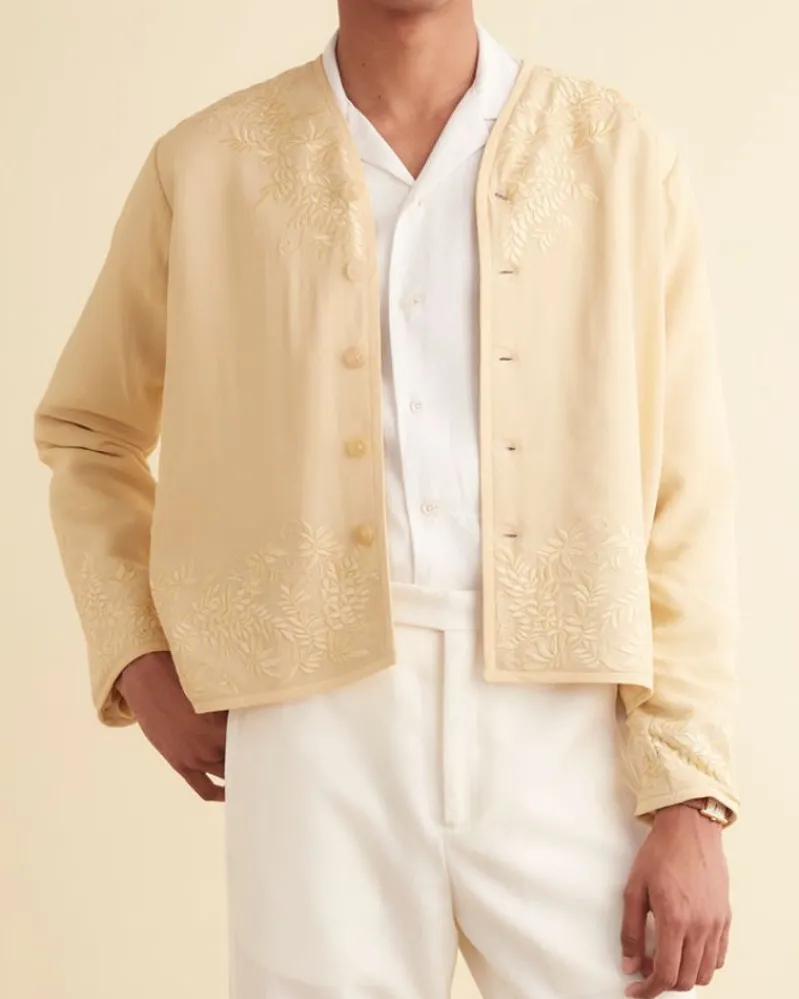 Outerwear<BODE Embroidered Wisteria Liner Jacket Yellow