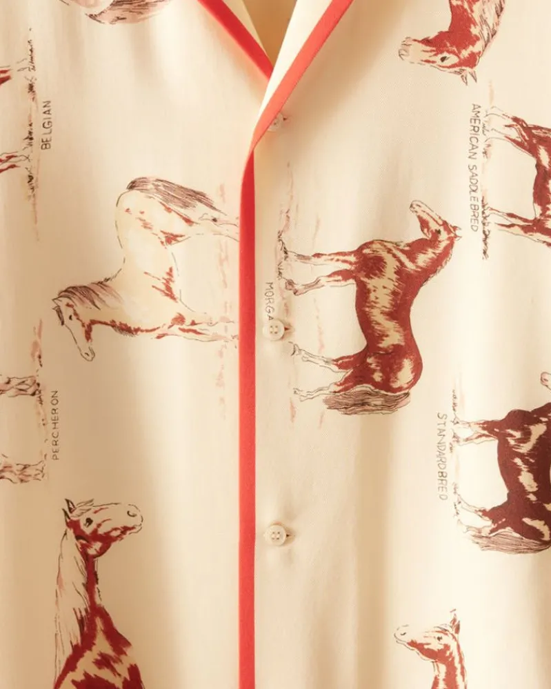 Shirts<BODE Equine Short Sleeve Shirt Cream