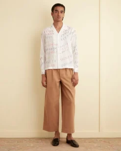 Shirts<BODE Familial Hall Long Sleeve Shirt White