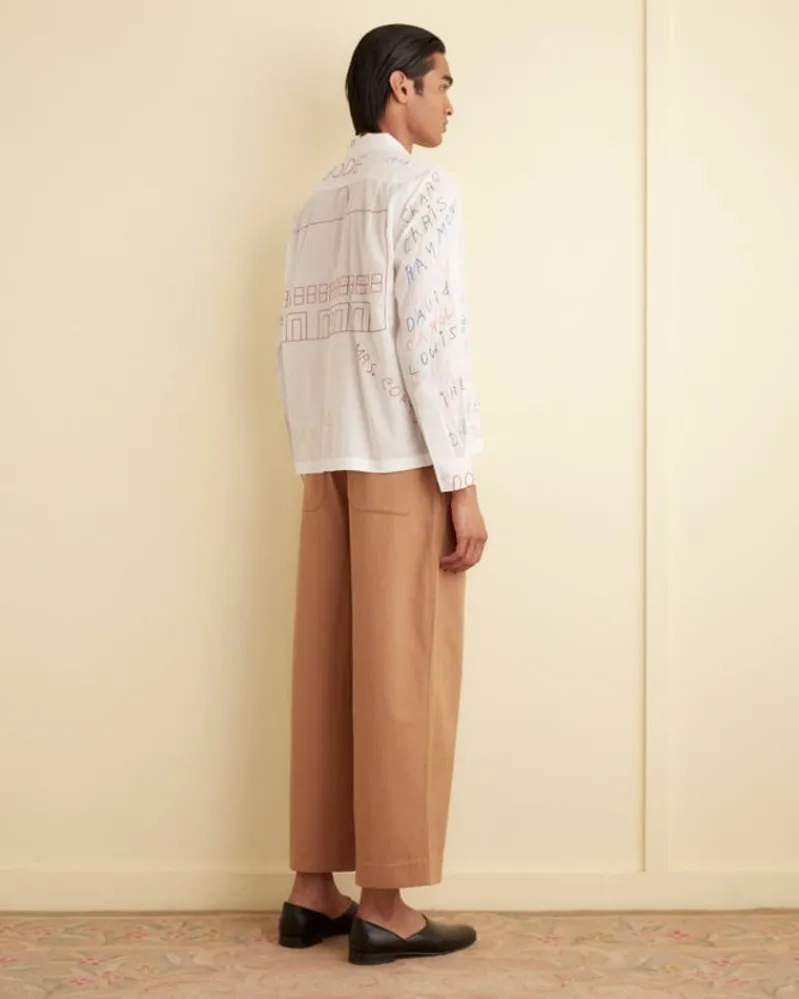 Shirts<BODE Familial Hall Long Sleeve Shirt White