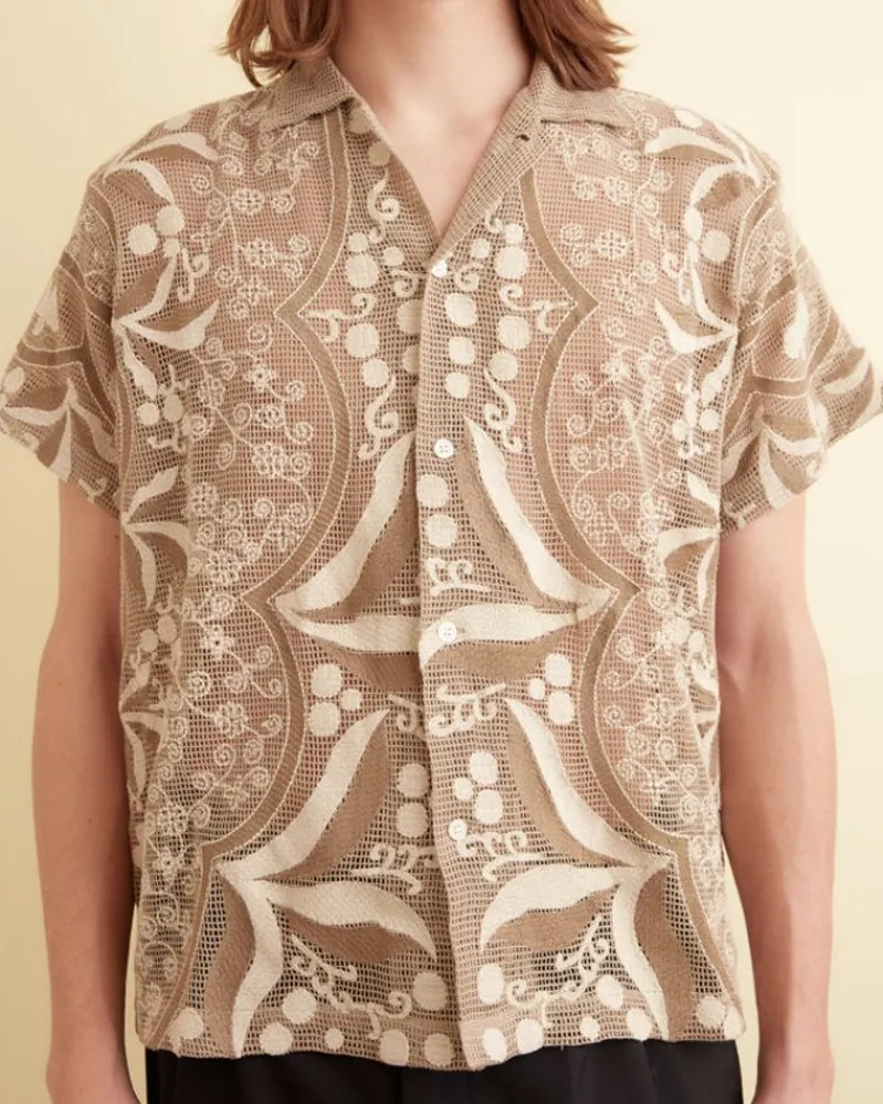 Shirts<BODE Filet Filigree Short Sleeve Shirt