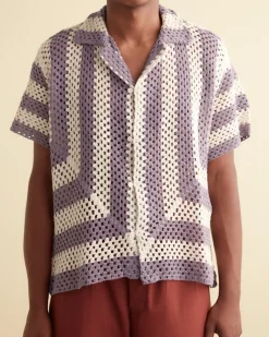 Knitwear<BODE Flagship Crochet Shirt - Lavender